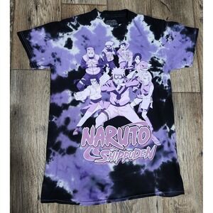 Naruto Shippuden Sasuke Uchiha Tie Dye T-Shirt Small Official VIZ Anime Purple